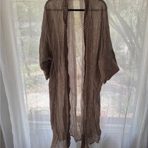 Lightweight Brown Sheer bohemian Kimono Cardigan